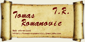Tomas Romanović vizit kartica